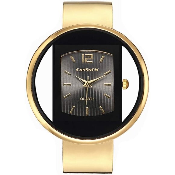 ?Women Creative Cuff Bangle Bracelet Analog Quartz Wrist Watches main image 5